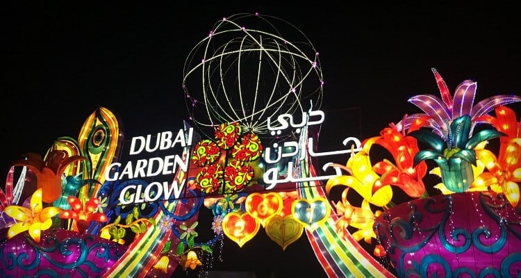 Dubai Garden Glow at Night