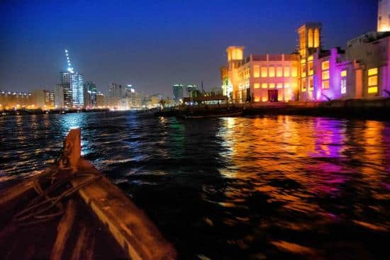 dubai creek at night